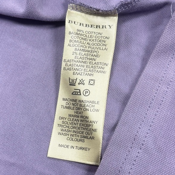 Burberry Brit Lilac Cotton Pique V-Neck Polo Shirt Women’s Large - Picture 3 of 4